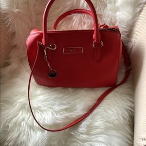DKNY bag red orange bucket